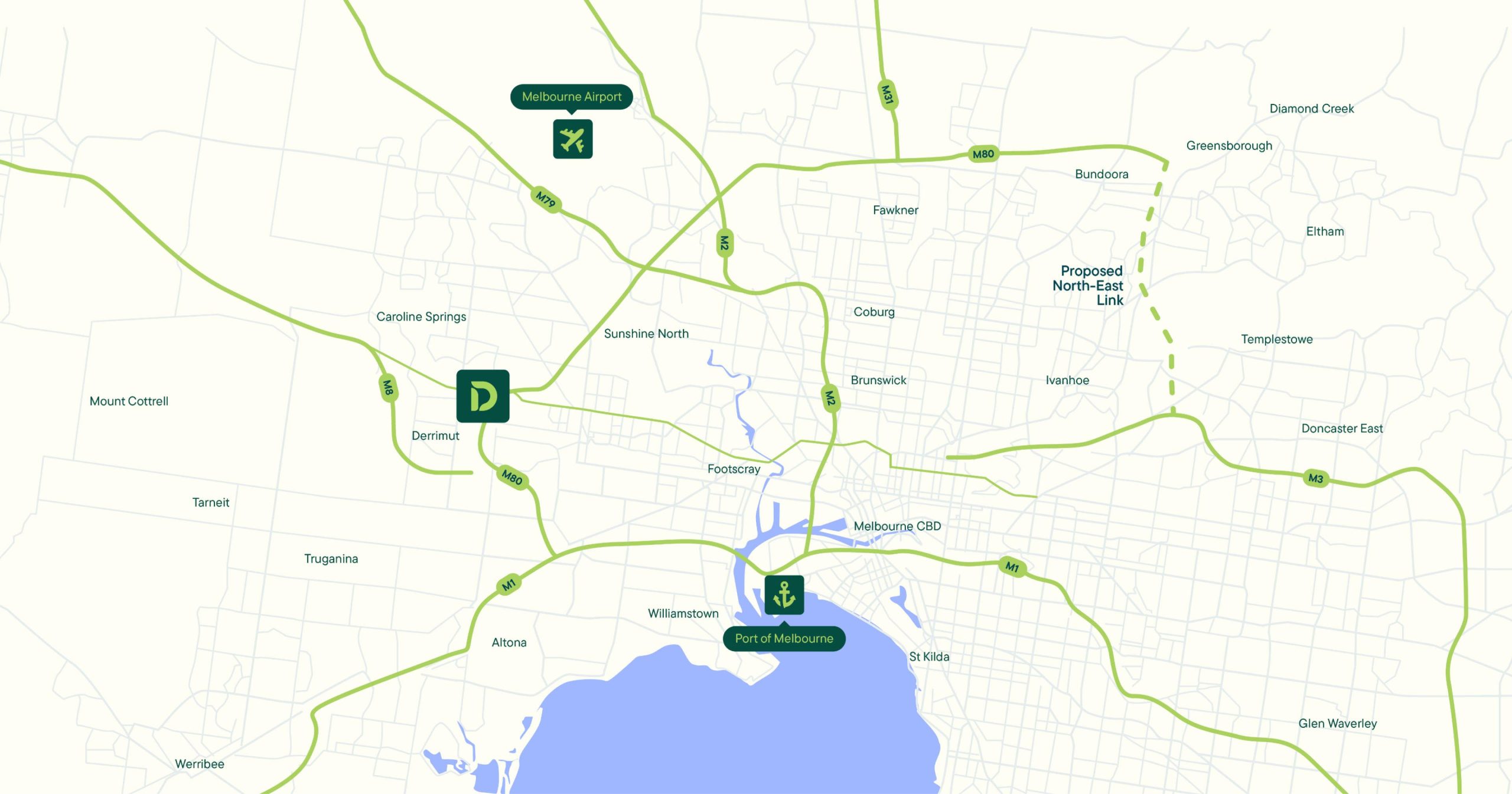 Situated on the Western Ring Road and Ballarat Road Junction, Deer Park Estate gives you a direct line to the city’s major industrial transport hubs.